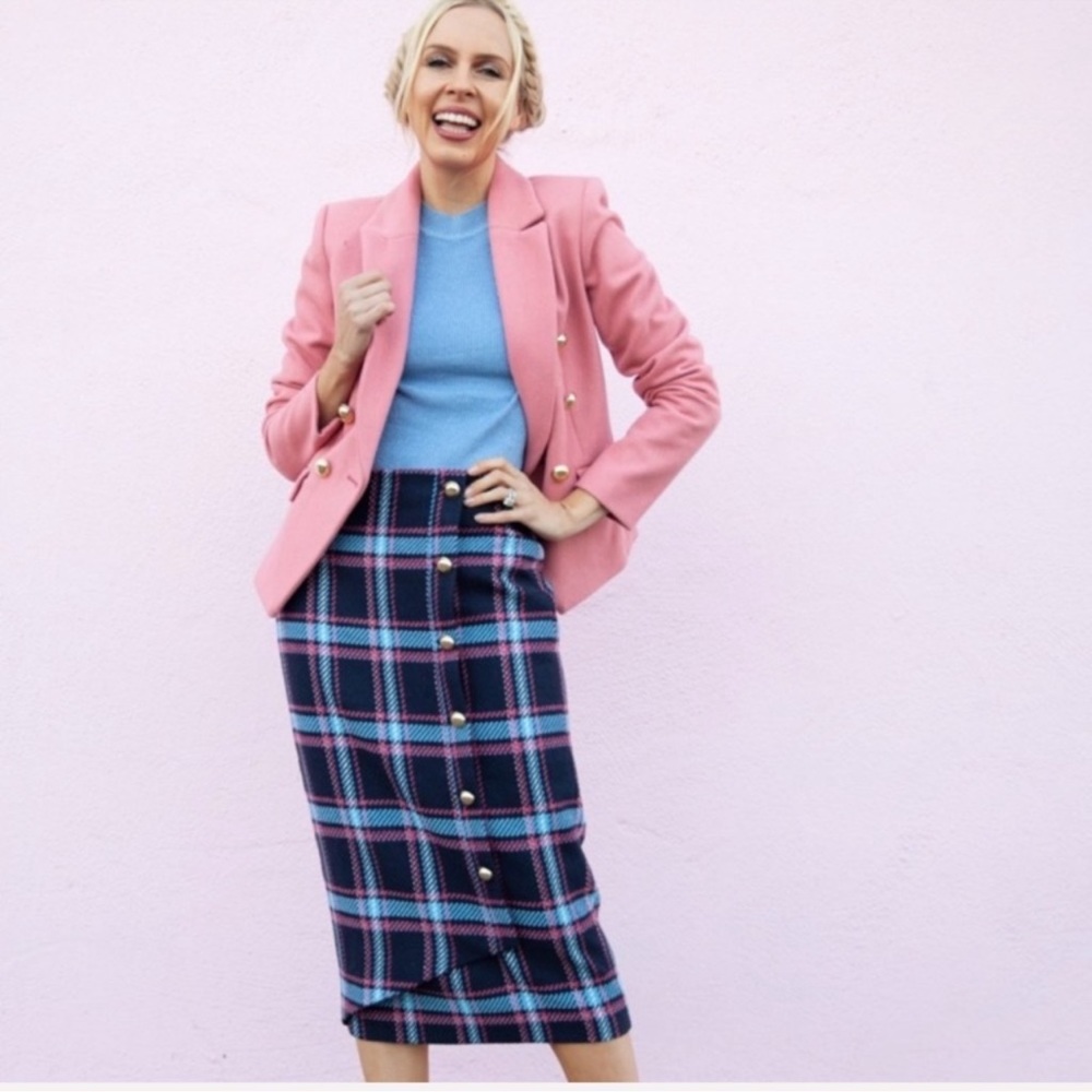 Halogen x Atlanta Pacific Plaid Wrap Skirt